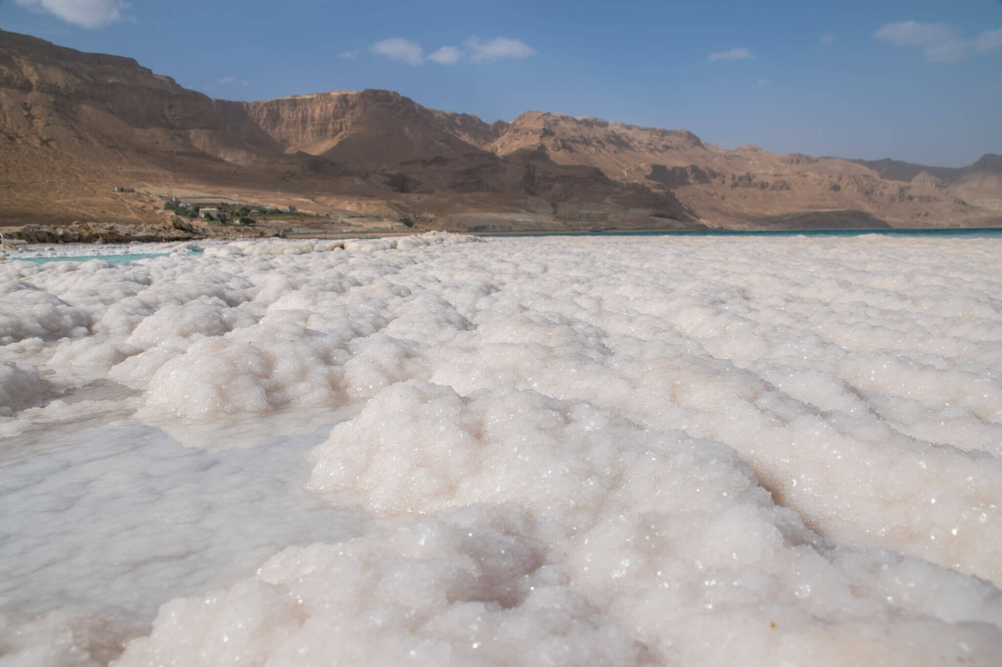 Dead sea salt shore