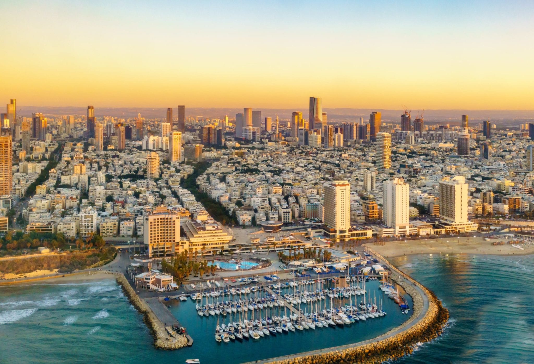 Panoramic view of the Israeli coastline